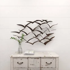 Metal Bird Flying Flock Wall Decor - Olivia & May -Home Shop GUEST 074a1453 441b 4fc1 bd9c 8d5700f1376c