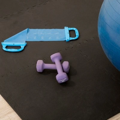 Fleming Supply Nonslip Interlocking Foam Floor Tiles – 24" X 24" X 0.375", Black, 6-Pack 4 Fleming Supply Nonslip Interlocking Foam Floor Tiles – 24" X 24" X 0.375", Black, 6-Pack - Image 2