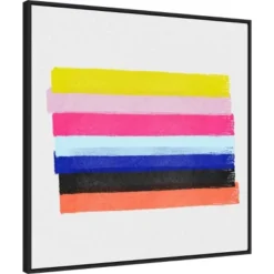 30" X 30" Linear Illusions III By Christine Essue Framed Canvas Wall Art Print - Amanti Art