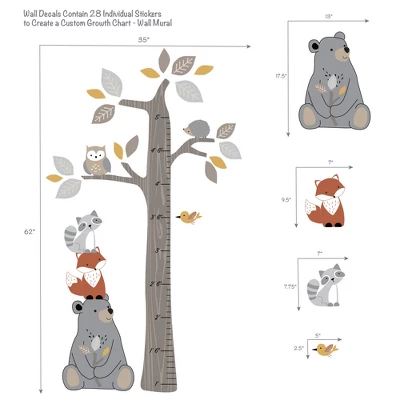 Lambs & Ivy Woodland Forest Tree With Animals Kids Growth Chart Wall Decals 4 Lambs & Ivy Woodland Forest Tree With Animals Kids Growth Chart Wall Decals - Image 2