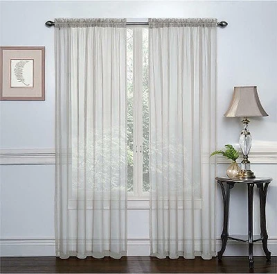 GoodGram 2 Piece Rod Pocket Elegant Sheer Voile Curtain Panels 9 GoodGram 2 Piece Rod Pocket Elegant Sheer Voile Curtain Panels - Image 7