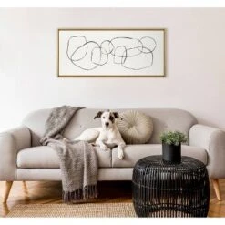 18" X 40" Sylvie Dancing Circles By Teju Reval Of SnazzyHues Framed Wall Canvas Gold - Kate & Laurel All Things Decor -Home Shop GUEST 12428f61 ecf5 4077 ac0d 45d77eeedcbb