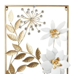 Set Of 2 Metal Floral Wall Decors With Gold Frame - Olivia & May 13 Set Of 2 Metal Floral Wall Decors With Gold Frame - Olivia & May -Home Shop GUEST 13f40573 70a7 4d65 b117 7e48ca935381
