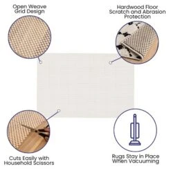 Flash Furniture Non Slip Rug Pad For Area Rug, Hardwood Floor Rug Gripper Anti Skid Rug Pad Protective Cushioning Rug Pad -Home Shop GUEST 157e3ccb 3887 4714 9327 ca9ea4a9575e