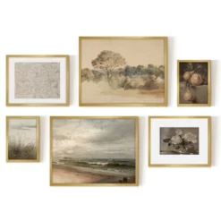 Americanflat 6 Piece Vintage Gallery Wall Art Set - Elm Tree Landscape, The Shore, Woven Silk Textile, Floral Still By Maple + Oak 12 Americanflat 6 Piece Vintage Gallery Wall Art Set - Elm Tree Landscape, The Shore, Woven Silk Textile, Floral Still By Maple + Oak -Home Shop GUEST 1624349c afa8 4454 aacd 77c6169cdb67