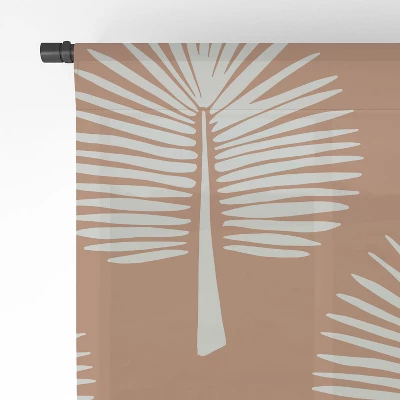 CoastL Studio Wide Palm Terra Cotta Single Panel Sheer Window Curtain - Deny Designs 5 CoastL Studio Wide Palm Terra Cotta Single Panel Sheer Window Curtain - Deny Designs - Image 3