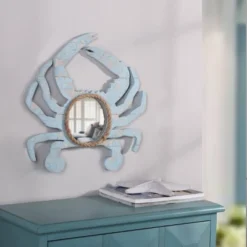 Round Weathered Crab Outline With Center Mirror Blue - StyleCraft -Home Shop GUEST 170f49f5 c592 47a8 8701 b9c5d5b0c938