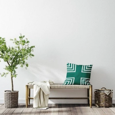 16"x16" Corner Striped Square Throw Pillow - E By Design 4 16"x16" Corner Striped Square Throw Pillow - E By Design - Image 2