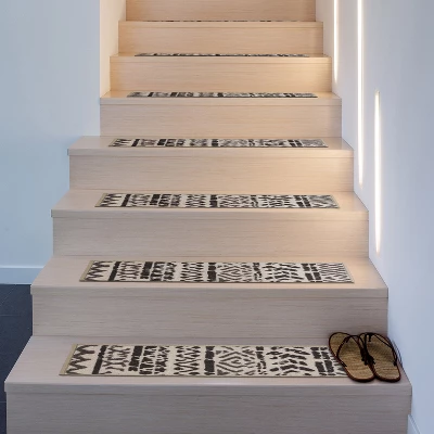 World Rug Gallery Bohemian Design Geometric Non-Slip Stair Treads 3 World Rug Gallery Bohemian Design Geometric Non-Slip Stair Treads