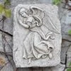 Roman 15" Gray Right Facing Angel Outdoor Garden Wall Plaque -Home Shop GUEST 1ab3f43f 63c1 48f0 9bd1 9abf0263cb84