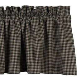 Home Collections By Raghu Newbury Gingham Black Valance, 72x15.5
