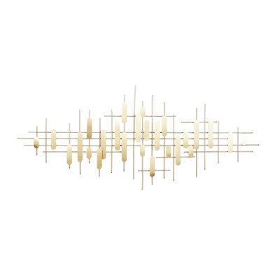Metal Geometric Narrow Stripes Wall Decor Gold - CosmoLiving By Cosmopolitan 3 Metal Geometric Narrow Stripes Wall Decor Gold - CosmoLiving By Cosmopolitan