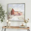 Canvas Landscape Barn Framed Wall Art With Silver Frame Multi Colored - Olivia & May -Home Shop GUEST 1e16732f 712d 4382 8163 beaefc42cca4