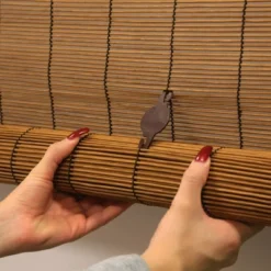 72" X 72" Outdoor Imperial Matchstick Rayon From Bamboo Cord-Free Natural Rollup Blinds Fruitwood - Radiance -Home Shop GUEST 1e50807a a871 4ce5 b147 b07d21c66715 1