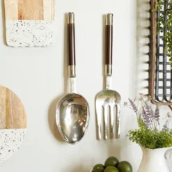 Set Of 2 Aluminum Metal Utensils Spoon And Fork Wall Decors - Olivia & May -Home Shop GUEST 212cda3b 0432 4c05 b787 d1669e927527