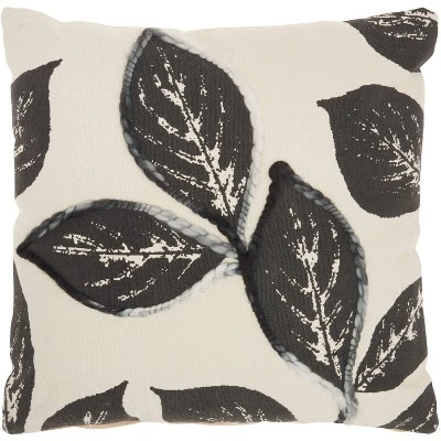 20"x20" Oversize Embroidered Leaves Square Throw Pillow - Mina Victory 8 20"x20" Oversize Embroidered Leaves Square Throw Pillow - Mina Victory - Image 6