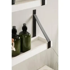 (Set Of 2) 5" X 10" Sudbury Wood And Metal Wall Shelf Set White/Black - Kate & Laurel All Things Decor -Home Shop GUEST 22cd434f b53c 4cd7 a0c9 d6418e4e0d40