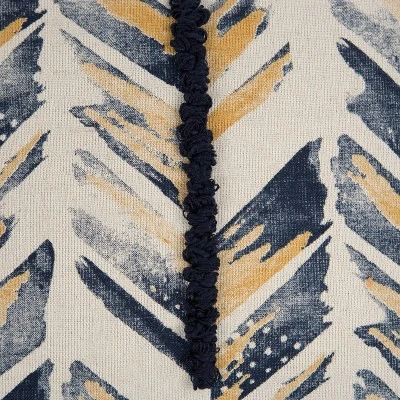 20"x20" Oversize Chevron Poly Filled Square Throw Pillow Gold - Rizzy Home 4 20"x20" Oversize Chevron Poly Filled Square Throw Pillow Gold - Rizzy Home - Image 2