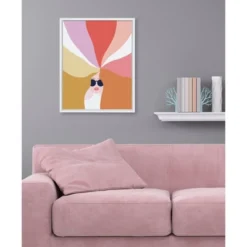 18" X 24" Sylvie Rainbow Girl Framed Canvas Wall Art By Dominique Vari White - Kate And Laurel -Home Shop GUEST 2500fa40 457c 4a32 8810 33a2f736a411