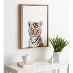18" X 24" Sylvie Baby Tiger Framed Canvas Wall Art By Amy Peterson Natural - Kate And Laurel 9 18" X 24" Sylvie Baby Tiger Framed Canvas Wall Art By Amy Peterson Natural - Kate And Laurel -Home Shop GUEST 255f016c 54c8 4a93 ad54 eeb005638408