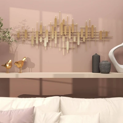 Metal Geometric Narrow Stripes Wall Decor Gold - CosmoLiving By Cosmopolitan 12 Metal Geometric Narrow Stripes Wall Decor Gold - CosmoLiving By Cosmopolitan - Image 10