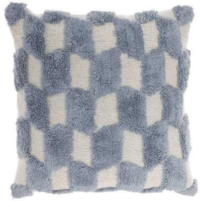 18"x18" Tufted Diag Checkers Square Throw Pillow - Nicole Curtis 11 18"x18" Tufted Diag Checkers Square Throw Pillow - Nicole Curtis - Image 9