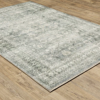 Salina Distressed Traditional Area Rug Blue/Ivory - Captiv8e Designs 4 Salina Distressed Traditional Area Rug Blue/Ivory - Captiv8e Designs - Image 2