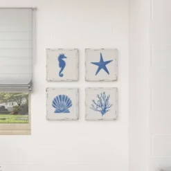 Set Of 4 Metal Sea Horse Speckled Wall Decors With Starfish Shell And Coral Designs Cream - Olivia & May 29 Set Of 4 Metal Sea Horse Speckled Wall Decors With Starfish Shell And Coral Designs Cream - Olivia & May -Home Shop GUEST 2b18affe 4240 4517 9135 f7373b964e84