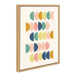18" X 24" Sylvie Simple Shapes Framed Canvas Wall Art By Apricot And Birch Natural - Kate And Laurel
