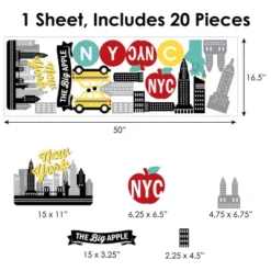 Big Dot Of Happiness NYC Cityscape - Peel And Stick New York Skyline Vinyl Wall Art Stickers - Wall Decals - Set Of 20 12 Big Dot Of Happiness NYC Cityscape - Peel And Stick New York Skyline Vinyl Wall Art Stickers - Wall Decals - Set Of 20 -Home Shop GUEST 33b256ec 6f71 498f a692 662daeb5c6f8