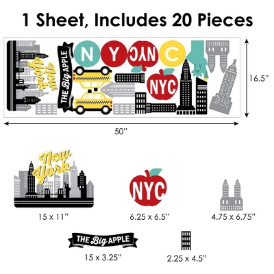 Big Dot Of Happiness NYC Cityscape - Peel And Stick New York Skyline Vinyl Wall Art Stickers - Wall Decals - Set Of 20 7 Big Dot Of Happiness NYC Cityscape - Peel And Stick New York Skyline Vinyl Wall Art Stickers - Wall Decals - Set Of 20 - Image 6