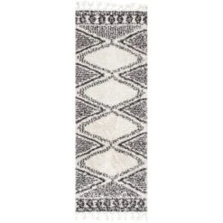 NuLOOM Cassia Moroccan Diamond Shaggy Tassel Area Rug -Home Shop GUEST 344868b4 29a6 4f50 9d89 29f52f5b20fc