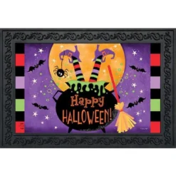 Briarwood Lane Witch Feet Halloween Doormat Cauldron Indoor Outdo