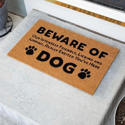 BirdRock Home Beware Of Dog Coir Front Door & Entry Doormat - 18" X 30" 3 BirdRock Home Beware Of Dog Coir Front Door & Entry Doormat - 18" X 30"