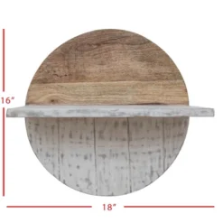 White Wood & Metal Wall Shelf - Foreside Home & Garden -Home Shop GUEST 402ca476 b7a1 4a25 a24a a975a8849807