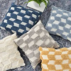 18"x18" Tufted Diag Checkers Square Throw Pillow - Nicole Curtis 14 18"x18" Tufted Diag Checkers Square Throw Pillow - Nicole Curtis -Home Shop GUEST 419a639c df6d 4fca be2c 2baa0a62e3a8