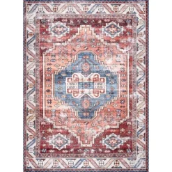 NuLOOM Marli Machine Washable Faded Medallion Area Rug -Home Shop GUEST 41f71d10 a0a1 46e2 8b51 9792e46e2a4f