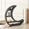 Farmlyn Creek Small Wooden Crescent Moon Wall Shelf For Crystals & Essential Oils, Rustic Home Wall Decor For Nursery, Black, 10.7 X 11.2 X 2 In -Home Shop GUEST 4233e255 b112 4c7d 943c 8289178c894b