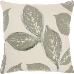 20"x20" Oversize Embroidered Leaves Square Throw Pillow - Mina Victory 17 20"x20" Oversize Embroidered Leaves Square Throw Pillow - Mina Victory -Home Shop GUEST 4546aea5 6e30 4f55 b54f 020f8fa31861
