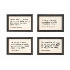 9" X 6" (Set Of 4) Quotes Wood Framed Decorative Wall Art - Storied Home -Home Shop GUEST 463c1487 0231 4225 a8e9 4596ca386a5c