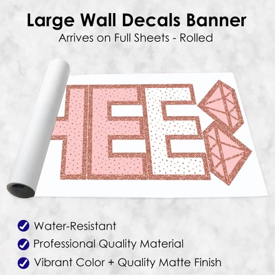 Big Dot Of Happiness Bride Squad - Peel And Stick Rose Gold Bridal Shower Or Bachelorette Party Large Banner Wall Decals - She Said Yes 6 Big Dot Of Happiness Bride Squad - Peel And Stick Rose Gold Bridal Shower Or Bachelorette Party Large Banner Wall Decals - She Said Yes - Image 4