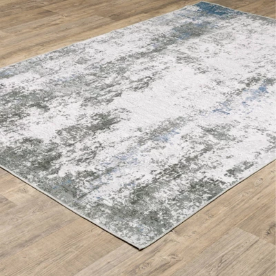 Micah Washable Marbled Abstract Indoor Area Rug Gray/Blue - Captiv8e Designs 4 Micah Washable Marbled Abstract Indoor Area Rug Gray/Blue - Captiv8e Designs - Image 2