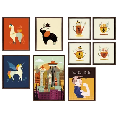 23" X 33" Sylvie Seattle Skyline Framed Canvas Wall Art By Amber Leaders Brown - Kate And Laurel 6 23" X 33" Sylvie Seattle Skyline Framed Canvas Wall Art By Amber Leaders Brown - Kate And Laurel - Image 4