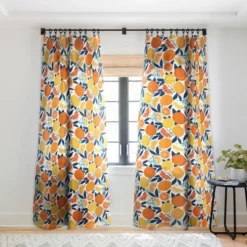 Avenie Citrus Fruits Blue Single Panel Sheer Window Curtain - Society6 -Home Shop GUEST 4b85861d 4ede 411c bb8b 96e0c6a84e48
