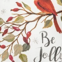 C&F Home 8" X 8" Be Jolly Cardinal Petite Printed Christmas Throw Pillow