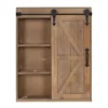 Decorative Wood Wall Storage Cabinet With Vanity Mirror And Sliding Barn Door Rustic Brown - Kate & Laurel All Things Decor -Home Shop GUEST 4eee3137 8caa 4e85 9290 5f7c325de9bf