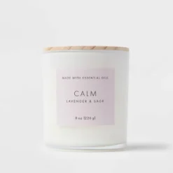 Wood Lidded Glass Wellness Calm Candle - Threshold™ -Home Shop GUEST 518451c6 213f 4303 ad48 fec583907229