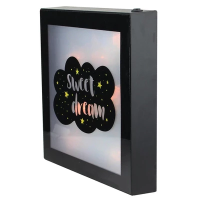 Northlight 9” Battery Operated LED Lighted “Sweet Dream” Cloud Framed Night Light Box 3 Northlight 9” Battery Operated LED Lighted “Sweet Dream” Cloud Framed Night Light Box