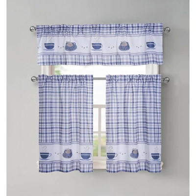GoodGram Plaid Coffee Time 3 Pc Cafe Kitchen Curtain Tier & Valance Set 6 GoodGram Plaid Coffee Time 3 Pc Cafe Kitchen Curtain Tier & Valance Set - Image 4