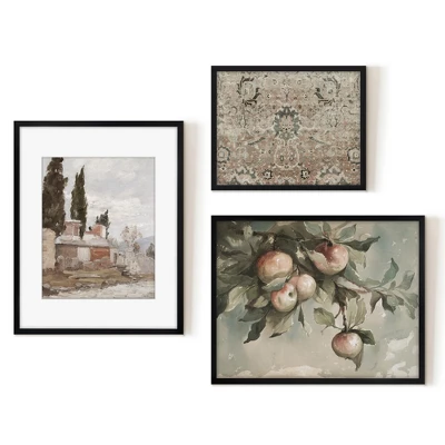 Americanflat 3 Piece Vintage Gallery Wall Art Set - Apple Tree Watercolor, Southern Austria, Afghan Rug By Maple + Oak 6 Americanflat 3 Piece Vintage Gallery Wall Art Set - Apple Tree Watercolor, Southern Austria, Afghan Rug By Maple + Oak - Image 4